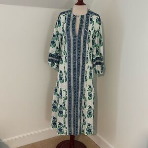 Mary Marshmallow Size XS 100% Cotton Boho Midi Length Dress